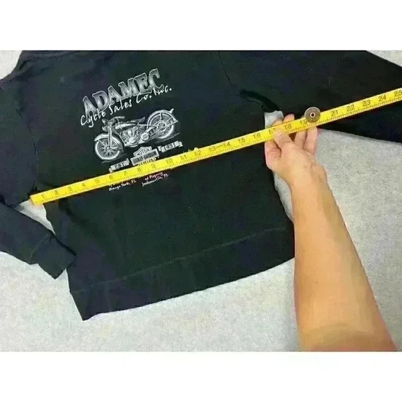 VTG Y2K Harley-Davidson Women’s V-Neck Sweater XS Black Pullover Biker Florida - Picture 11 of 14